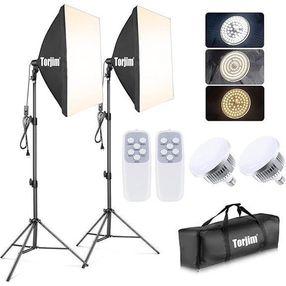 Torjim 2-Pack 27 Softbox Lighting Kit with LED Bulbs