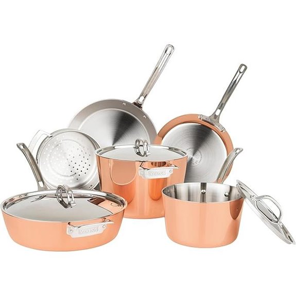 viking 9 piece copper cookware