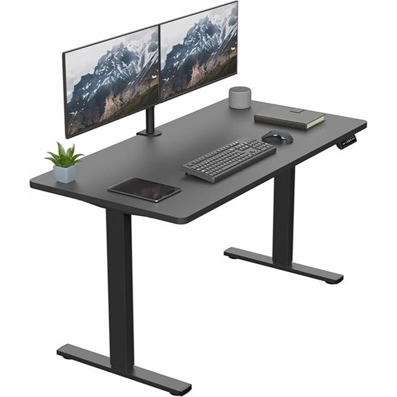 VIVO Electric Standing Desk 55x28 Black Frame