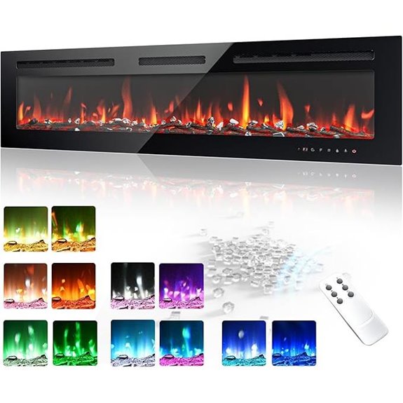 EUHOMY 60 Wall-Mounted Electric Fireplace with Remote