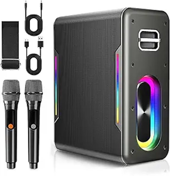 Portable Bluetooth Karaoke Machine with Microphones