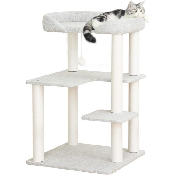 wooden cat tree with ball