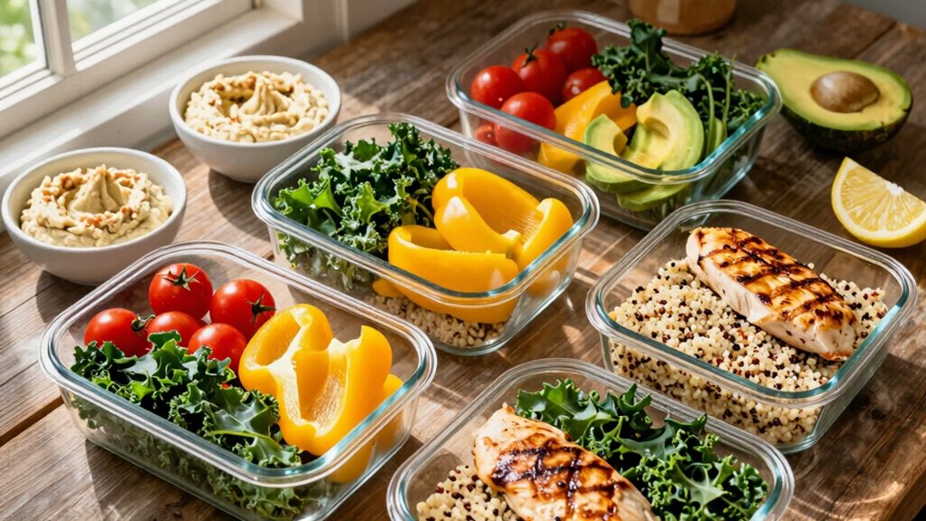 batch proteins prep vegetables