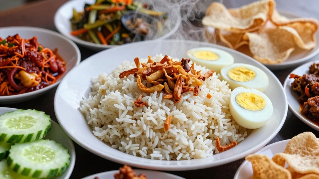 diverse indonesian rice dishes