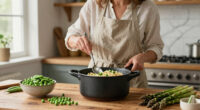 Rachel Roddy’s recipe for orzo with peas, broad beans, asparagus, parmesan and lemon | A kitchen in Rome