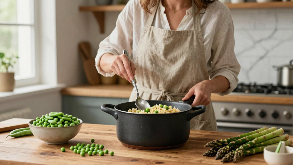 Rachel Roddy’s recipe for orzo with peas, broad beans, asparagus, parmesan and lemon | A kitchen in Rome