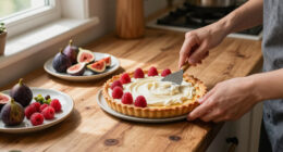 Crostata Senza Cottura Con Crema Al Mascarpone, Fichi E Lamponi