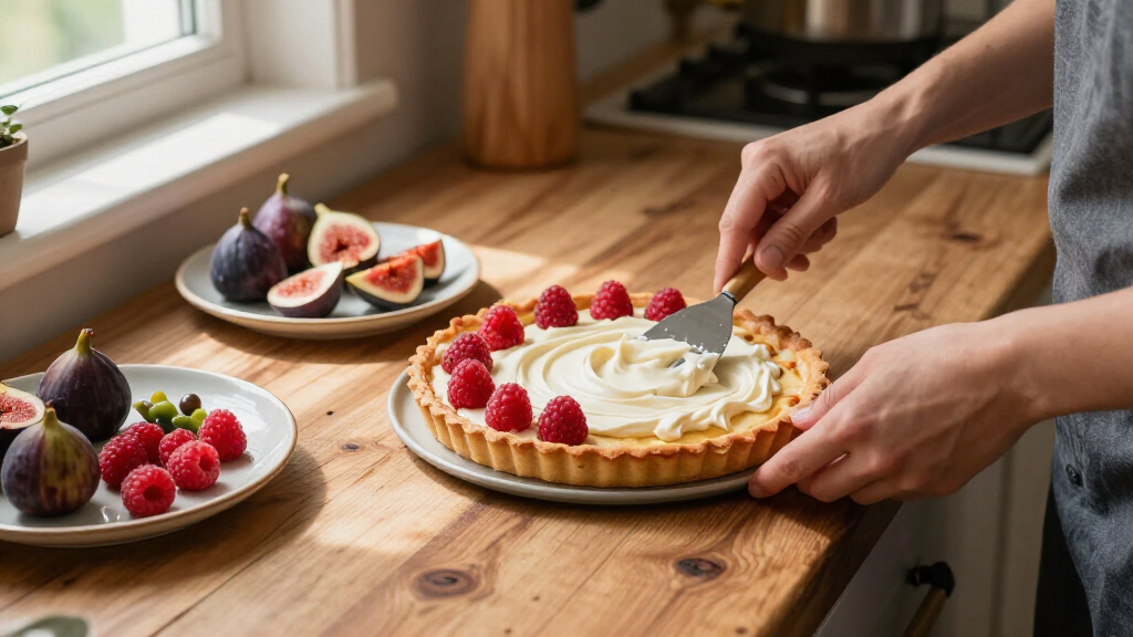 Crostata Senza Cottura Con Crema Al Mascarpone, Fichi E Lamponi