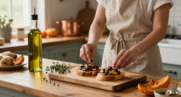 Autumn Bruschette: Mushroom, Squash, And New-Oil Toasts