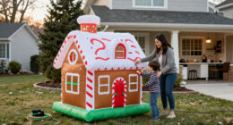 Amazon’s Selling A Giant Inflatable Gingerbread House That’ll Turn Your Yard Into Candy Land